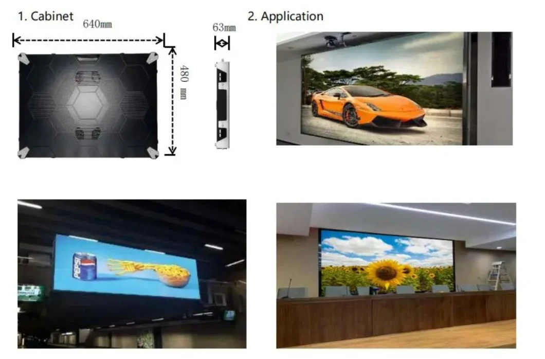 Fine Pitch Indoor P2 Ultra Thin Super Light Front Maintenance High Brightness LED Screen Display Billboard