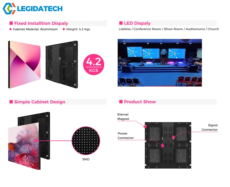 P2.6 P2.9 P3.91mm Cinema Control Room LED Screen P3 P4 Fine Pitch Indoor Fixed Advertising LED Display