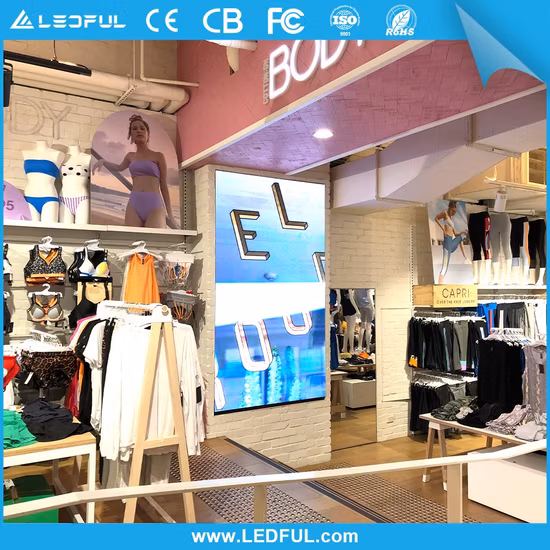 広告用の細かいピクセルピッチを備えた屋内 HD LED スクリーンサイネージ